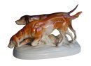 Royal Dux Porzellanfigur Jagdhunde – Handbemalte Tierfigur aus Czechoslovakia, 32 cm
