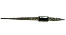 925 Silber ART DECO Onyx Stab Brosche / Krawattennadel...