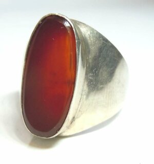 925 Silber Ring mit rotem Karneol aus den 70er Jahren