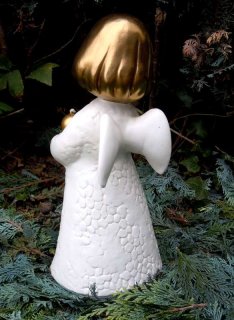 Groer Goebel Engel Kerzenleuchter 30 cm wei/gold