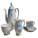 Art déco Roslyn Mokka-Service aus Bone China – ca. 1935