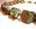Schweres Jaspis Natur Collier mit Gold Applikationen