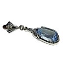 Art-Deco Aquamarin Anhänger aus 925 Silber mit Singapurkette – exklusiver Edelsteinschmuck