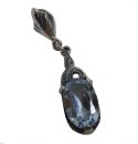 925 Silber ART DECO Collier mit Aquamarin 45 cm