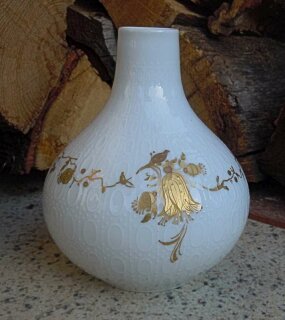 Rosenthal Romanze Björn Wiinblad Vase handbemalt in Gold