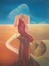 Surrealistisches Ölgemälde "Traumhafte Abstraktion" von F.Armbruster