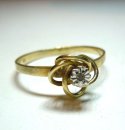 Feiner 585 Gold Knoten Ring mit Diamant RG 63