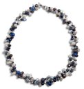 Vario Keshi Perlen Collier Blaumix mit 925 Silberschließe – 2-in-1 Perlenkette | Modetrend 2026