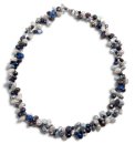 Vario Keshi Perlen Collier Blaumix mit 925...