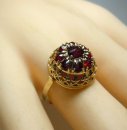 333 Gold extravaganter Karfunkelstein Ring Granatring um 1910 RG58