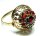 333 Gold extravaganter Karfunkelstein Ring Granatring um 1910 RG58