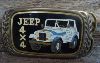 Vintage Buckle Gürtelschnalle aus den 80er Willys, CJ5 / CJ7 Messing USA