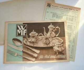 3 Wagenfeld WMF Katalog Prospekte mit Preisliste von 1951/52 Rarität