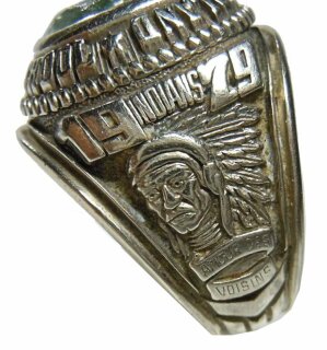 High School Ring 10K Weißgold Herff Jones von 1979 Virginia RG62  US10