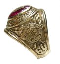 High School Ring 10K Gelbgold Josten von 1964 Oklahoma RG61  US 9.5