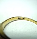 Feiner 585 Gold Ring mit 3 kleinen Diamanten RG 57