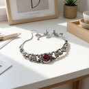 Antikes Silber-Collier mit Karneol – Pforzheim um 1920