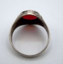 835 Silber Ring mit rotem Karneol aus den 40er Jahren RG 65