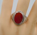 835 Silber Ring mit rotem Karneol aus den 40er Jahren RG 65