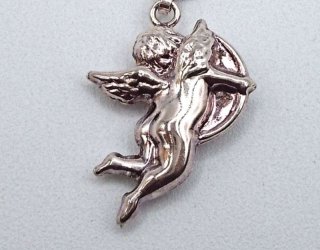 Wunderschner 925 Silber Amor Liebes Anhnger mit 925 Silber Panzerkette