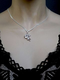 Wunderschner 925 Silber Amor Liebes Anhnger mit 925 Silber Panzerkette