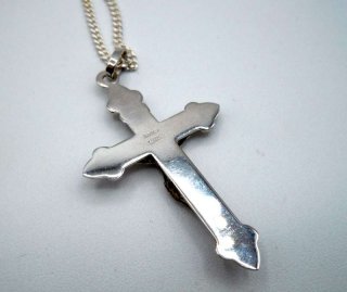 Ungetragenes 925 Silberkreuz Anhnger Jesus mit Kette