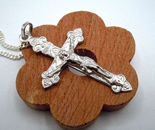 Ungetragenes 925 Silberkreuz Anhnger Jesus mit Kette