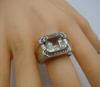 925 Silber Ring mit grünem Amethyst RG 62