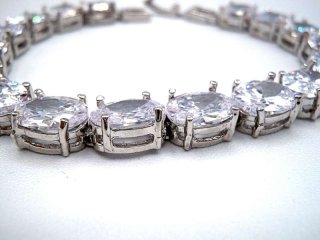 925 Silber Kristall VintageTennis Armband