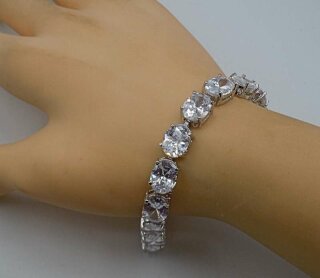 925 Silber Kristall VintageTennis Armband