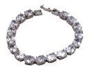 Wunderschönes 925 Silber Armband mit 17 ovalen Kristallen – Vintage Schmuck mit brillantem Funkeln