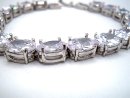 Wunderschönes 925 Silber Armband mit 17 ovalen Kristallen – Vintage Schmuck mit brillantem Funkeln