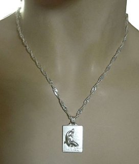 Vintage 925 Silber Sternzeichen Fische Anhnger mit 925 Silber Singarpurkette