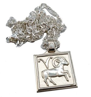 Vintage 925 Silber Sternzeichen Steinbock Anhänger mit 925 Silber Singarpurkette