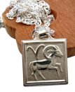 Vintage 925 Silber Sternzeichen Steinbock Anhänger mit 925 Silber Singarpurkette