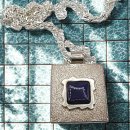 925 Silber Modernist Anhänger mit Blauem Achat – Einzigartiges Conversation Piece