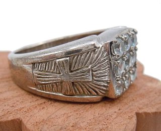 Tolles 925 Silber Schmuckstck - Modernist Ring mit Aquamarinen RG63