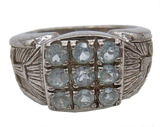 Tolles 925 Silber Schmuckstck - Modernist Ring mit Aquamarinen RG63