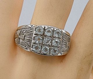 Tolles 925 Silber Schmuckstck - Modernist Ring mit Aquamarinen RG63