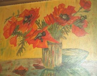 Alois Roth lgemlde Mohnblumen um 1900  Mnchner Schule