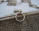 Antike 800er Silber Ketten-Abendtasche – Edle, mehrfach gepunzte Vintage Handtasche