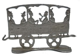 Zug aus Zinn Flachfiguren Selleriebahn Groenhain Wilke um 1900
