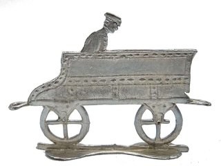 Zug aus Zinn Flachfiguren Selleriebahn Groenhain Wilke um 1900
