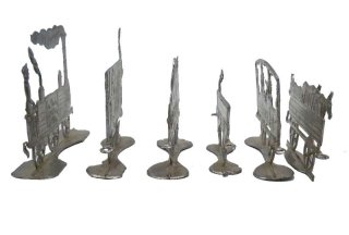 Zug aus Zinn Flachfiguren Selleriebahn Groenhain Wilke um 1900