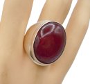 Massiver 925-Silberring mit rotem Achat-Cabochon – Exklusive Vintage-Silberschmiedearbeit aus den 60ern