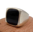 Weißgold ART DECO Ring mit Onyx um 1930