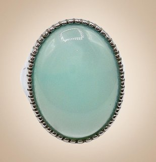 Extravaganter 925-Silberring mit hellgrünem Aquamarin-Cabochon – Vintage Eyecatcher aus den 60er Jahren