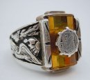 US Forces Europe Ring  Sterling Silber mit gelbem Saphir...