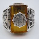 US Forces Europe Ring  Sterling Silber mit gelbem Saphir  RG63  US 10.2