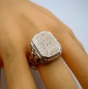 Exklusiver antiker Siegelring aus 835 Silber – handgefertigtes Meisterstück mit Monogramm E.E.